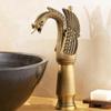 European Retro Faucet Swan Hot and Cold Wash Basin Faucet Retro Full Copper Under Counter Basin Golden Faucet
