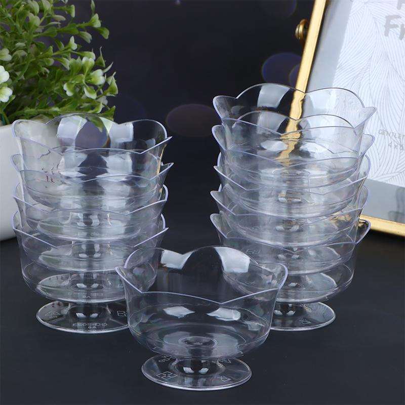 10 шт. креативные прозрачные формочки для десерта в форме лотоса, пластиковый контейнер для мусса