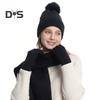 3 Pcs/Set Unisex Winter Beanie Scarf Gloves Set Thick Knitted Warm Cap Gloves Elastic Ear Protection Windproof Winter Outdoor Cycling Dome Neck Wrap