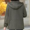 Plus Size Middle Age Women's Jackets Hooded Autumn Elegant Long Sleeve Casual Coats Ladies Outerwears