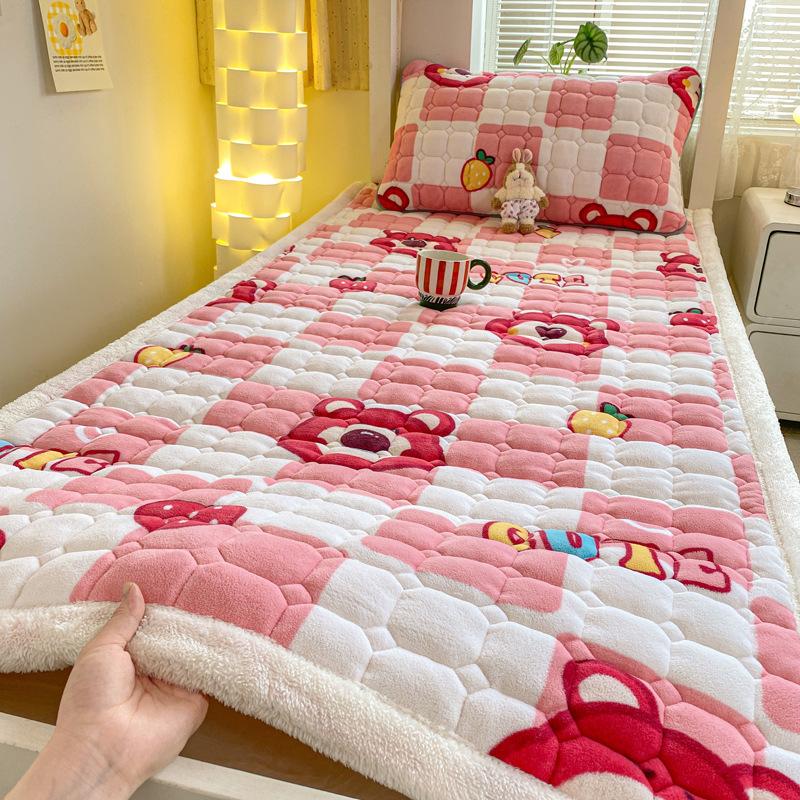 Наматрасник из молочного флиса с антистатическим слоем, складной тепловой топпер для кровати в общежитии - 90x200см до 200x220см Машинная стирка