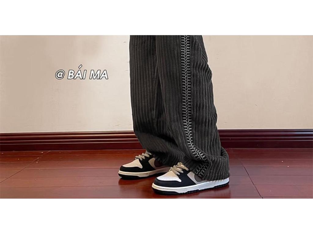 Винтажные вельветовые брюки широкого покроя из синели для мужчин