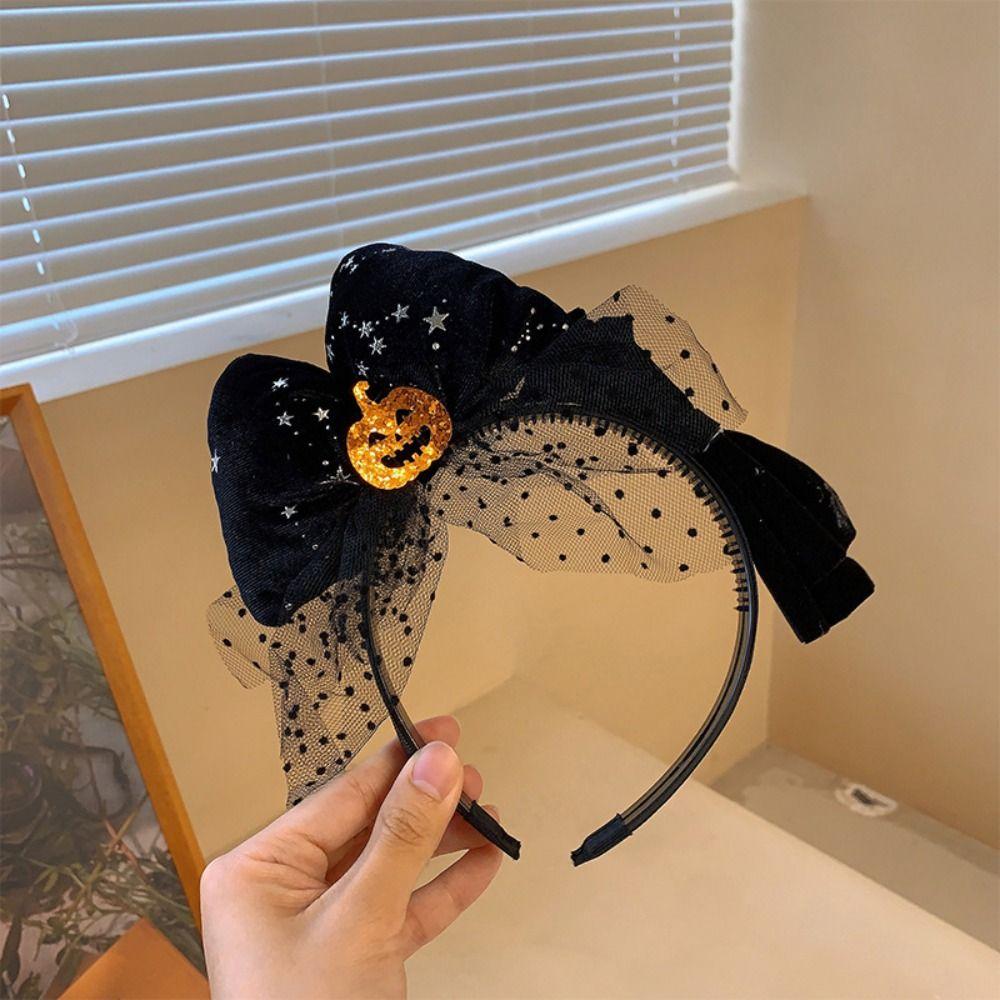 Головной убор Хэллоуин Бант Повязка для волос Аксессуары для волос Тыква Резинка для волос Хэллоуин Обруч для волос Дамы