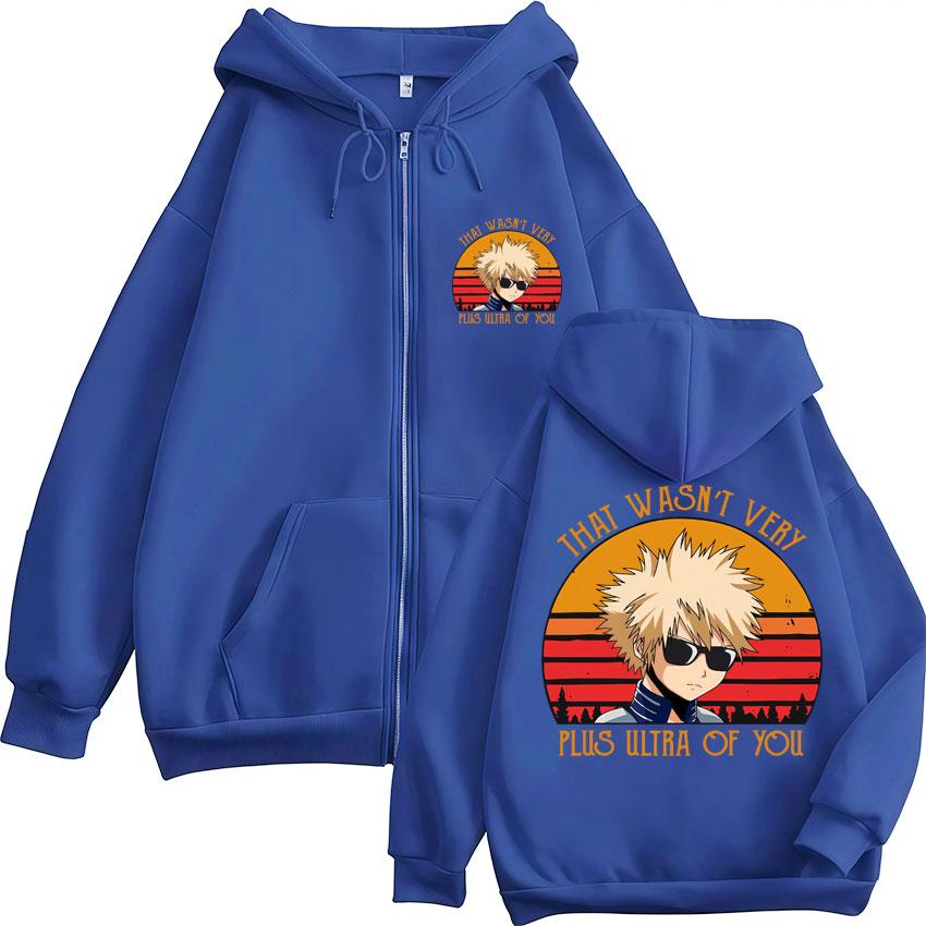 Anime My Hero Academia Katsuki Bakugo Zip Up Hoodies Men Women Harajuku Vintage Manga Sweatshirt Oversized Jackets