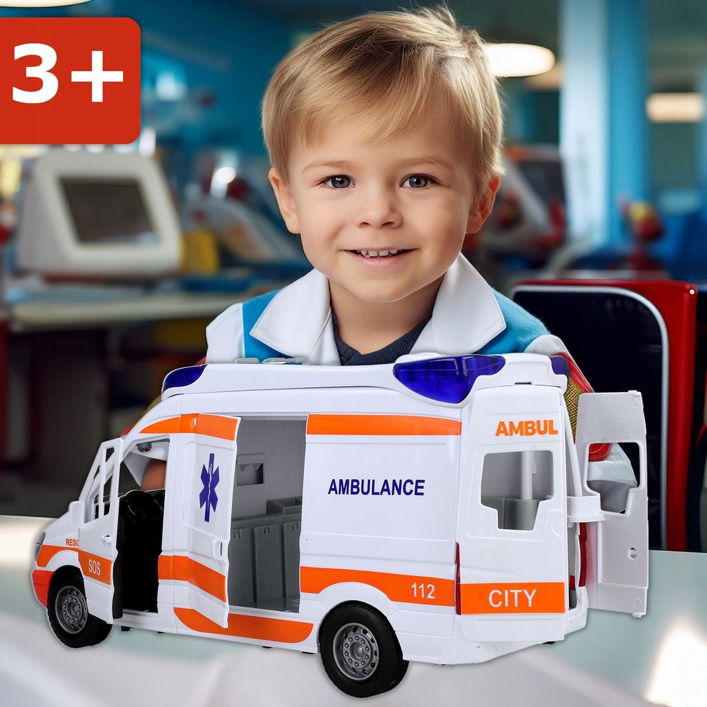 [PACZB] Ambulance + Stretcher Ambulance with Motorized Sound LED Z3170