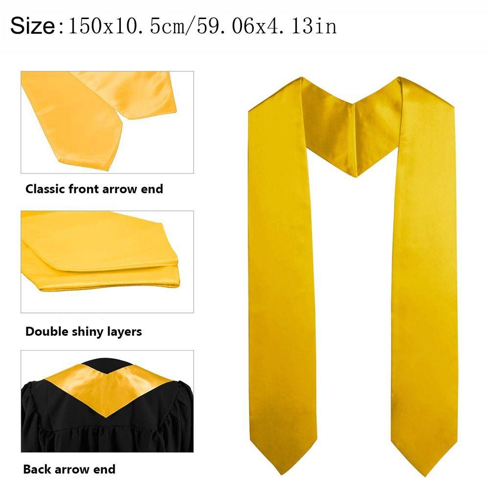 Satin Plain Honor Stole Unisex Bachelor Gown Scarf New Ceremonial Belt