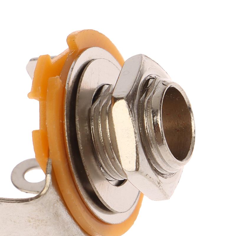 5Pcs Electric Guitar Input Jack For Electric Guitar Bass Guitar 1/4"" (6.35Mm) 6.5Mm Mono Jack Socket Nut & Washer