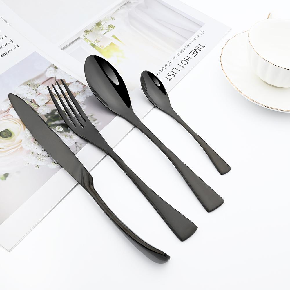 Фиолетовый столовая посуда из нержавеющей стали 304, зеркало, роскошные столовые приборы, нож, вилка, ложка, посуда, западная еда, ресторан, можно мыть в посудомоечной машине