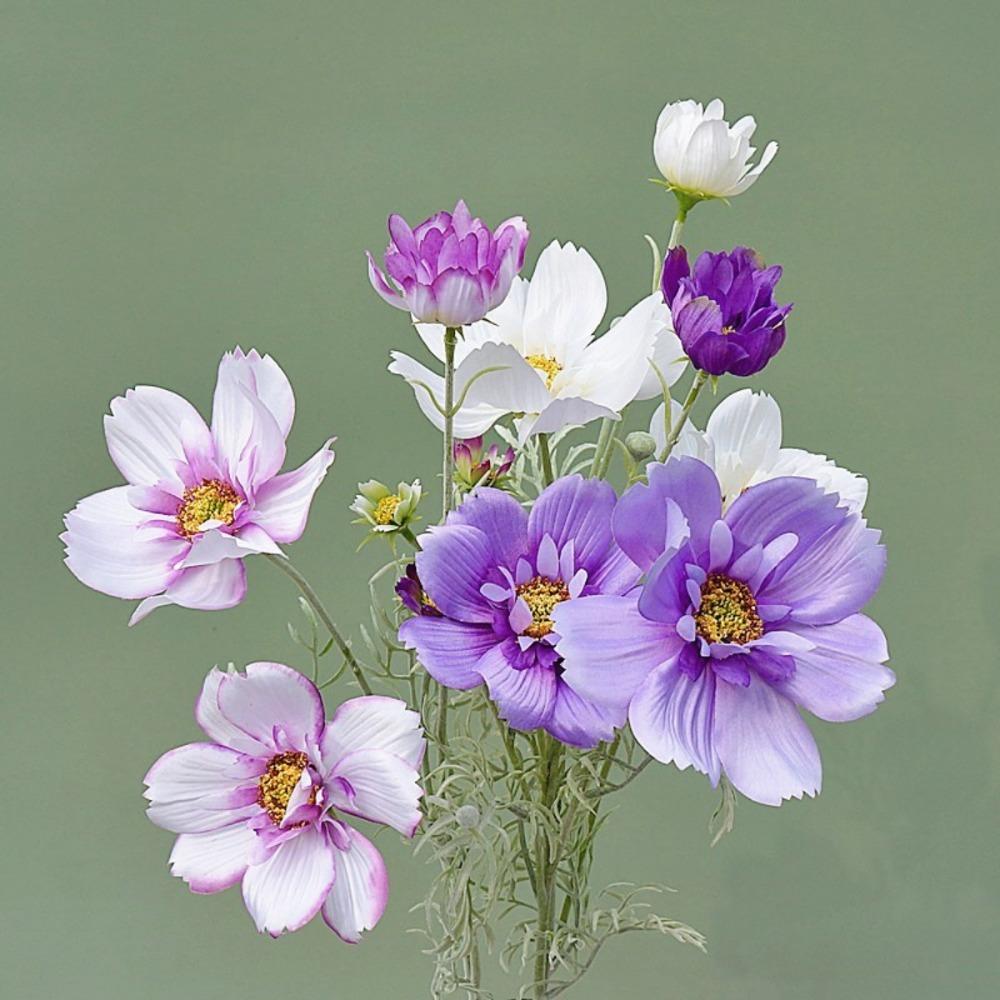 3 шт. искусственные цветочные цветы галсанг яркие роскошные большие шелковые ветки галсанг не выцветают искусственные растения для свадьбы дома вечеринки в помещении на открытом воздухе декор