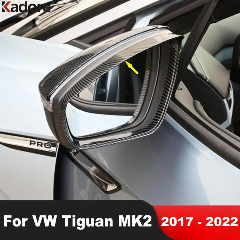 Rearview Mirror Eyebrow Cover Trim For Volkswagen VW Tiguan MK2 2017- Carbon Side Mirrors Rain Shield Sun Visor Accessories