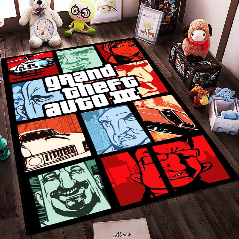 Grand Theft Auto III Graphic Design Rug Non-slip rug suitable for living room and bedroom sofas.