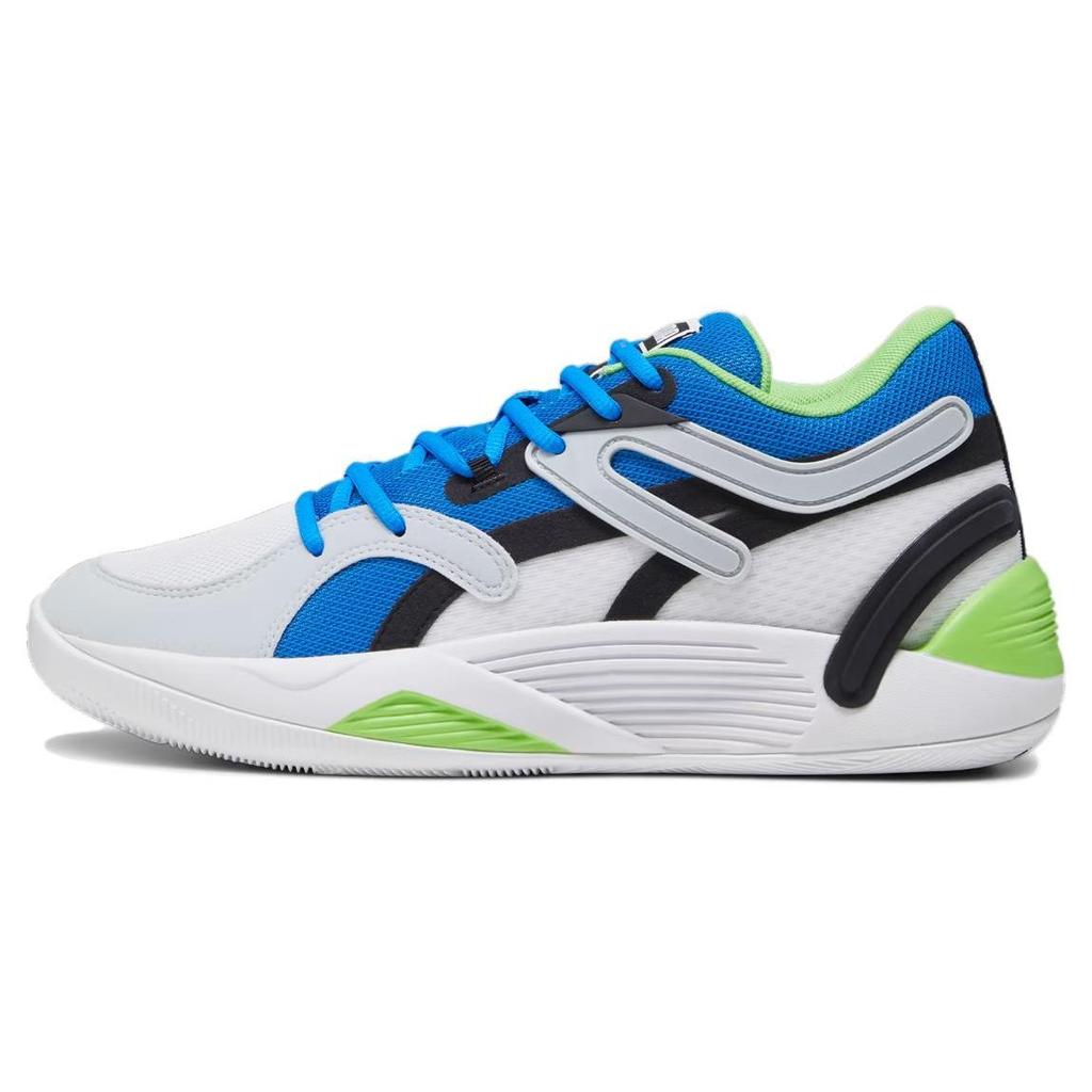 Puma TRC Blaze Court Белые Черные Ультра Синие Мужские Кроссовки Платиново-Серый 376582-31