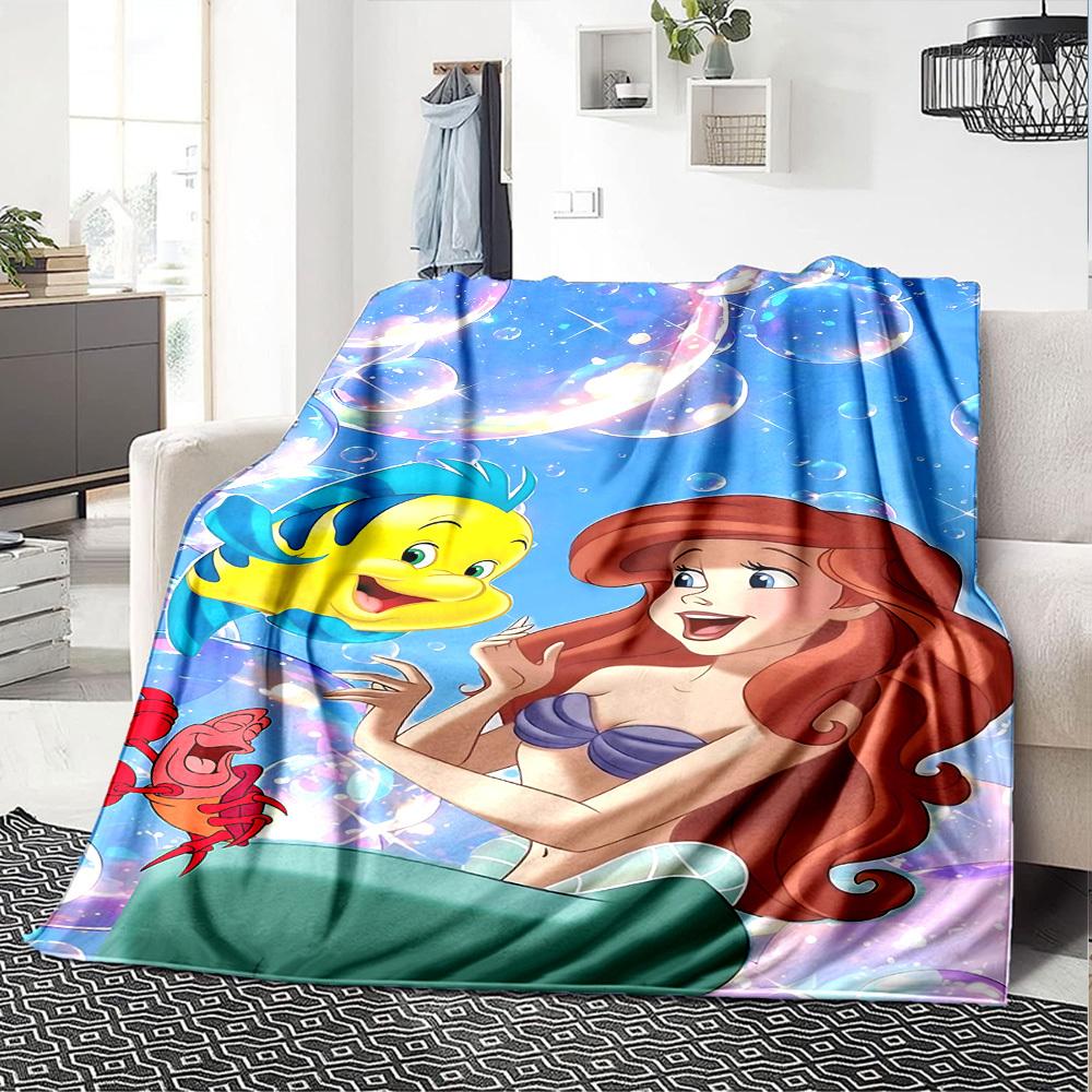 1pc Ariel Flounder blanket Lightweight Flannel Throw for Sofa Bed Travel Camping Livingroom Office Couch Chair