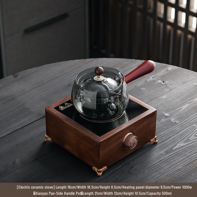 Электрический керамический чайный сервиз с индукционной плитой: Стеклянный кипятильник и пароварка для заваривания полезного чая