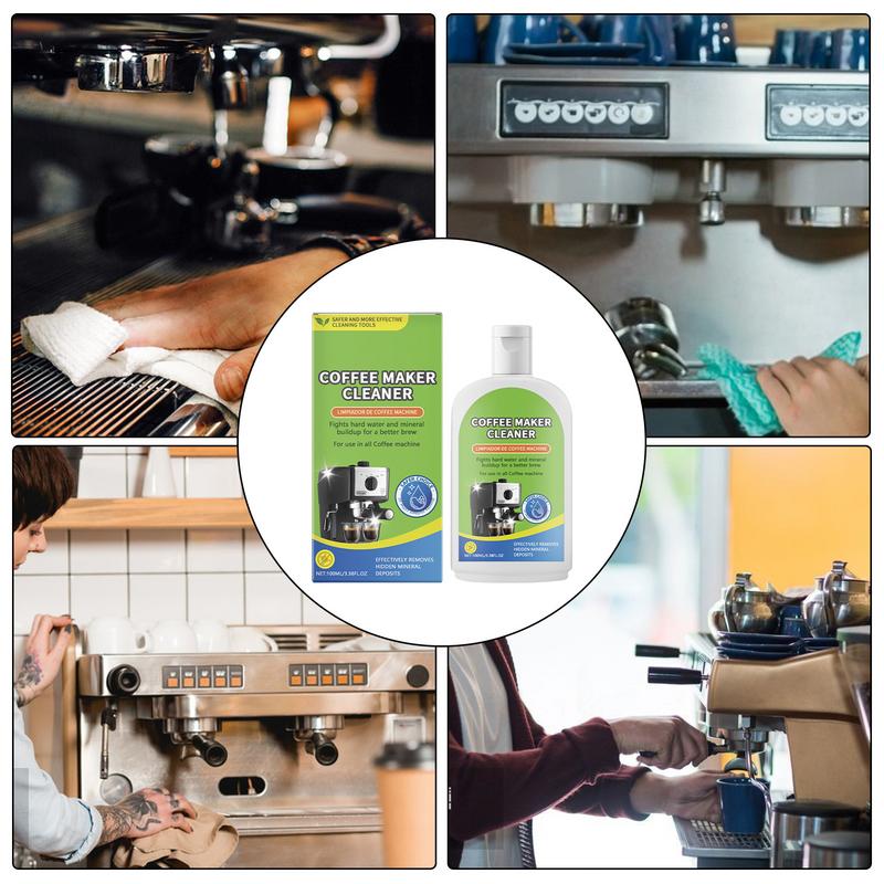 Очиститель для кофемашин 100 мл Очиститель для кофемашин эспрессо Жидкое чистящее средство для кофемашин Средство для удаления накипи Удалитель пятен от напитков