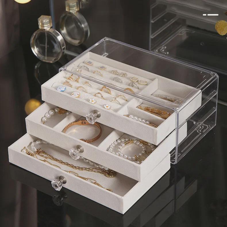 Acrylic Drawer Jewelry Storage Box for Earrings, Rings, Necklaces, Bracelets & Accessories