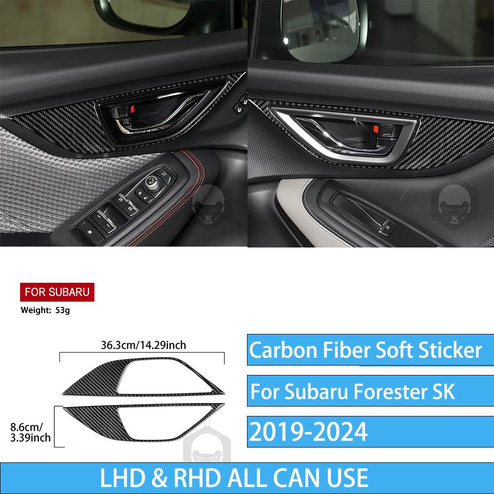 Real Carbon Fiber Car Accessories Gear Air Vent Set Trim Cover Soft Sticker For Subaru Forester SK      2024