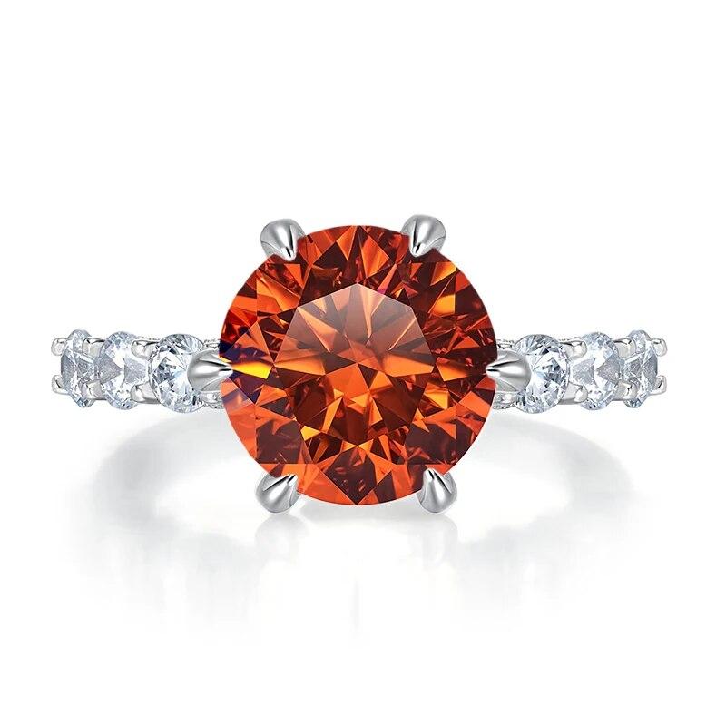 Bague Ringen 2026 Новый 925 Серебро 5 Карат Огненный Разрез Аврора Шесть Лапок Кольцо Женское Богатая Женщина Старшее Кольцо