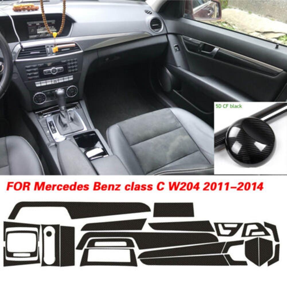 Для Mercedes класса C W204 5D Carbon Fiber Pattern Interior DIY Trim Decals