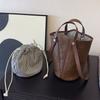 Сумка-ведро 2025 Новая Осенне-Зимняя Мода Crossbody Женская Сумка Высококлассная Вместительная Плечевая Сумка-тоут Сумка-коробка