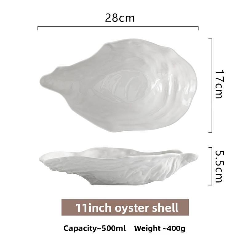 Стильная белая керамическая тарелка для сашими из устриц, креативное блюдо для салата из морепродуктов для отеля-ресторана99