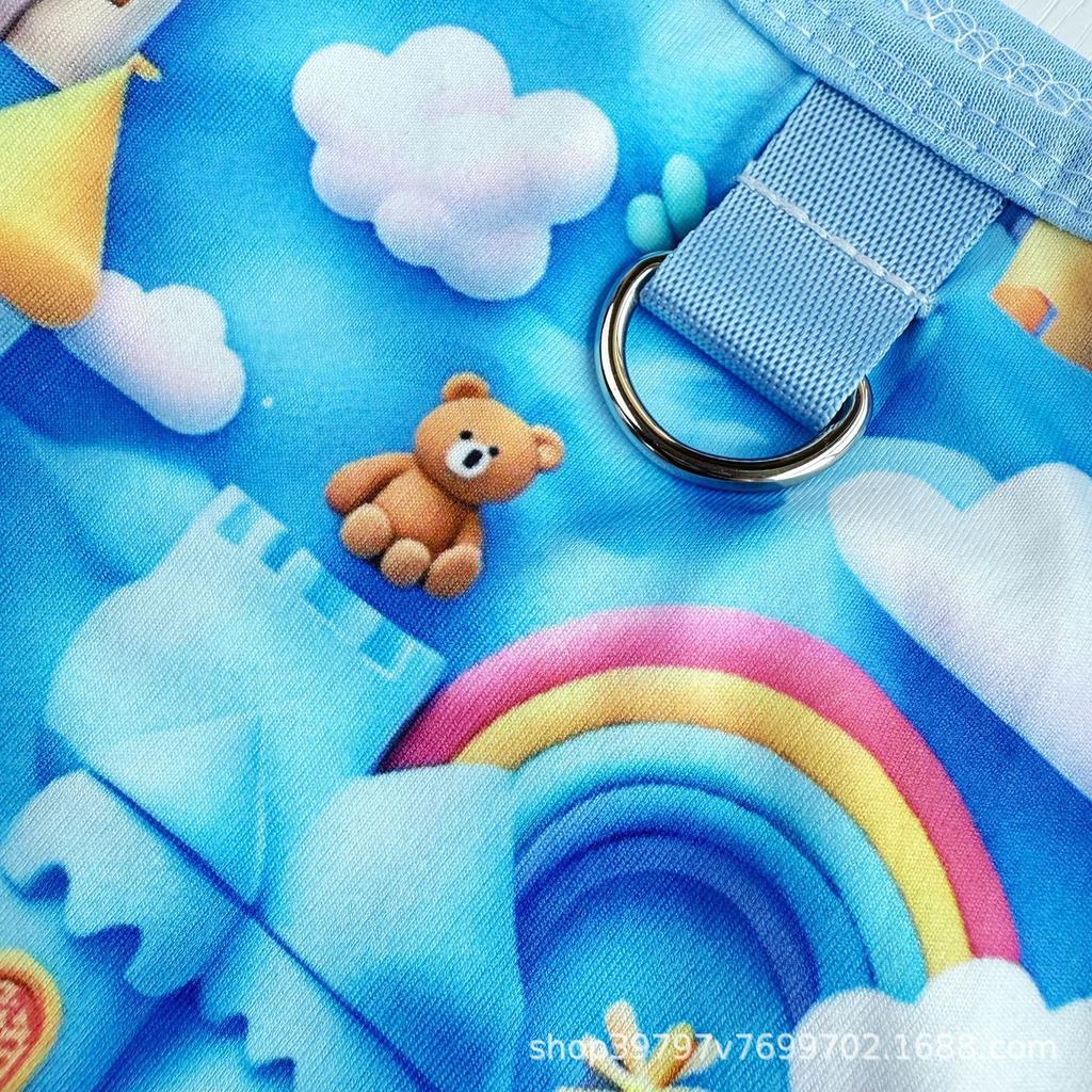 Spring and summer pet clothes, cat and dog clothing, vest cartoon three-dimensional printing, more breathable than a bear