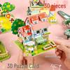 3D Мультяшный Бумажный Пазл - Архитектурная Модель для Детских Призов и Игрушек для Детского Сада