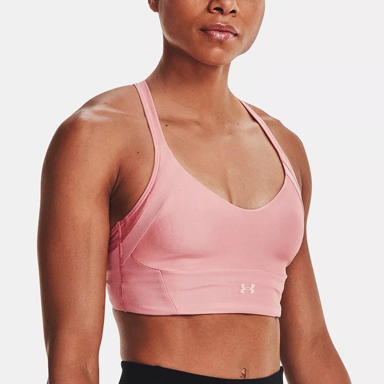 Under Armour Infinity Rib Solid Training Sports Bra Женское нижнее белье Clay-Pink 1365772-663