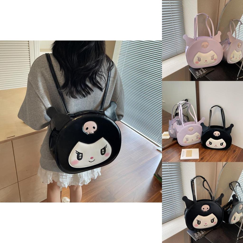 Kuromi Cute Girls Summer Backpack With Macaron Color Pu Material For Daily Use