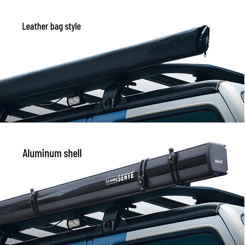 Black Car Side Awning: Waterproof Aluminum Alloy Sunshade & Sun Protection Tent