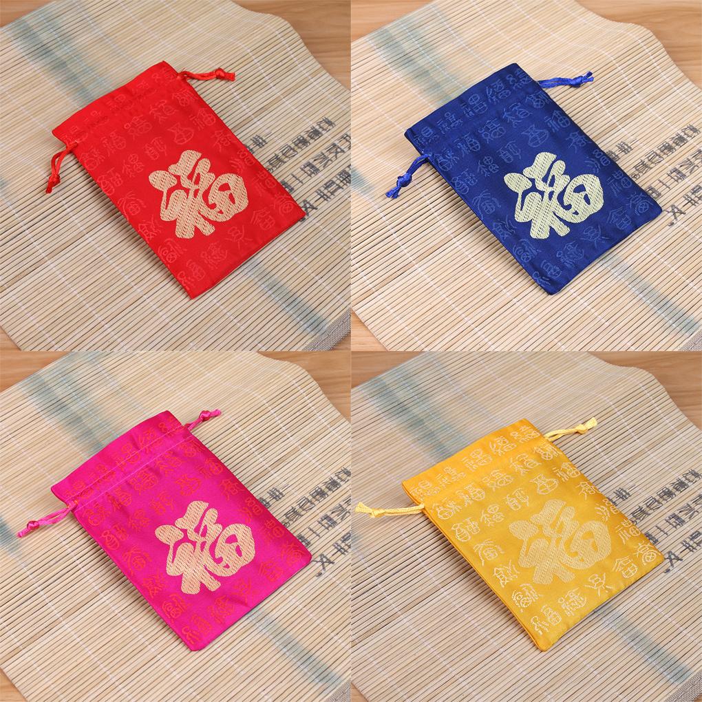 Мешочки на шнурке для украшений в китайском стиле из парчи, подарочные, карманы, кошельки, регулируемые чехлы для колец, Рождество, свадьба, для женщин, для девушек