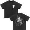 2026 Summer Trendy Vintage Washed Forward Observations Group Skeleton Graphic T Shirts Men Women Neck Gothic Fashion Tshirt