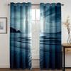 The Beach In The Moonlight Scenery Mediterrane High Shading Curtain Natural Scenery Living Room Curtain Bedroom Decor 2 Pieces