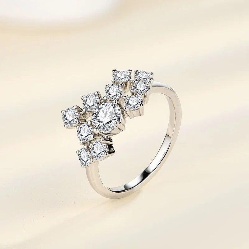 Кольцо Full D с муассанитом, стерлинговое серебро 925 пробы, лабораторное бриллиантовое обручальное кольцо, дизайнерские обручальные кольца, подарки для женщин, пройти тестер