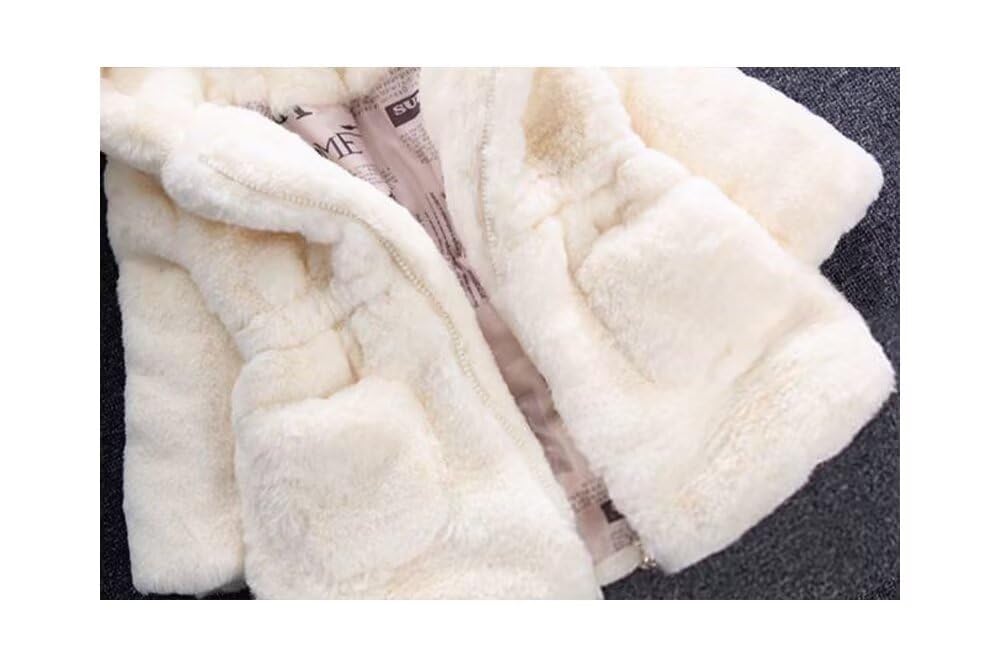 Kuhvvse Fleece Boa Kigurumi with Bunny and Bear Cute Fluffy and Sizes 90 Kids' Jacket, Girls' Ears, Outerwear, Fall, Winter, Spring, 90-140 (Size