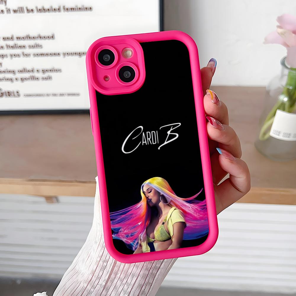 Плотный ТПУ чехол для мобильного телефона Cardi B для iPhone 17 16 15 14 13 12 11 Air Pro Max Plus Цветная крышка