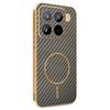 For Xiaomi 15 Pro Phone Case Carbon Fiber Textured Electroplated TPU Back Cover