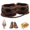 Плоский/Круглый Шнур из Натуральной Кожи 5 Ярдов Натуральная Кожаная Нить Нить для Плетения Шнурки для Обуви