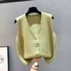 Женский вязаный жилет, жилет, верхняя одежда, свитер, пальто, кардиган, модный стиль, весенне-осенняя верхняя одежда, женский шерстяной жилет