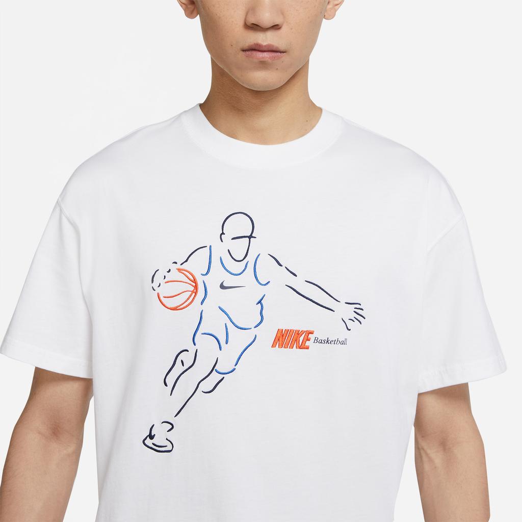 Nike T Shirts Men's White Crew Neck Moderate Straight Fit DJ1589-100
