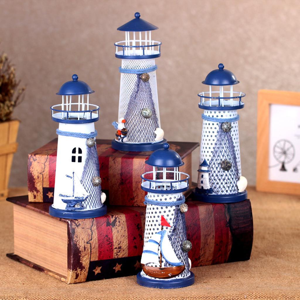 Mediterranean LED Light Lantern Light House Table Decoration