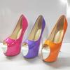 Fashion FHC New Candy Mixed Colors High Heels,Women Platform Pumps,Peep Toe Patent Leather Shoes,Slip on,Black,White,Size 34-50,Dropship