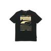 Bronzing Large Logo Printing Short Sleeve Black Men's 586589-01