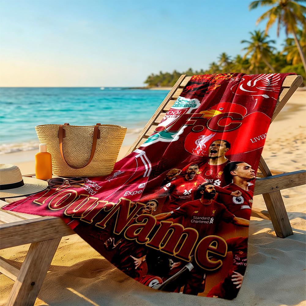 Liverpool Personalized Name Beach Towel Super Soft & Absorbent Portable for SwimmingBeachCamping Travel Beach AccessoriesGym