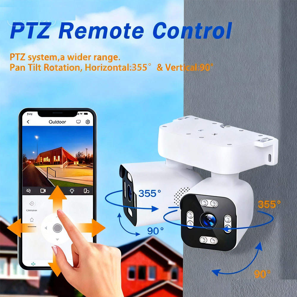 10 МП Отдельные Двойные Линзы IP-камеры WiFi PTZ Наблюдение Наружные IP66 Защита Безопасности Дома Автоматическое Отслеживание CCTV Видео ICAM365