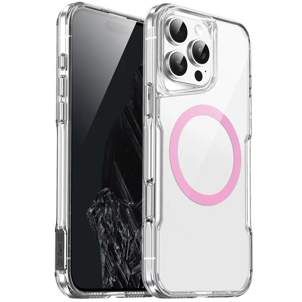 Прозрачный ударопрочный акриловый чехол Magsafe для iPhone 16 Pro Max 15 14 13 Plus Защита камеры Магнитный ударопрочный прозрачный чехол