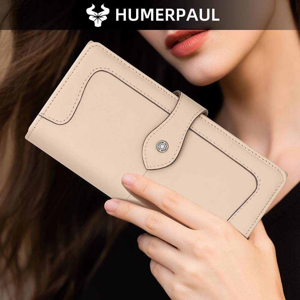Humerpaul Женский кошелек длинный кожаный кошелек большой вместимости многокарточный кошелек-клатч с окошком для фото кошелек для мелочи