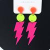 Foreign Trade Lightning Earrings Earrings Fluorescent Color Design Sense Contrast Color Personality Acrylic Earrings Earrings Women