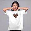 European and American New Fashion Casual Love Print Short Sleeve T-shirt Top Heart Printed T-shirt Top