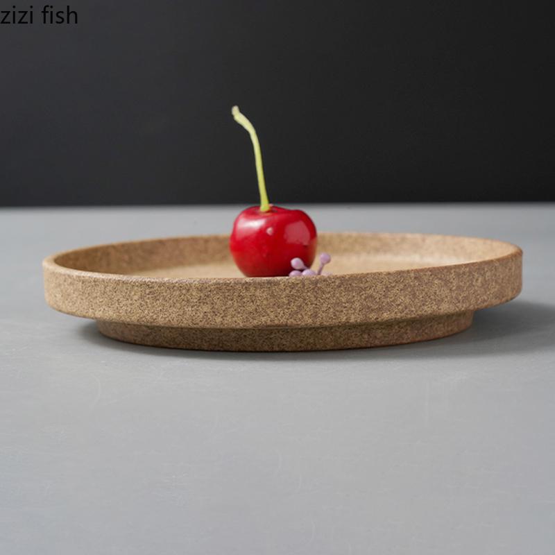 Vintage Kiln Changes Ceramic Straight Edge Plate Restaurant Steak Plate Dessert Sushi Plate Molecular Food Creative Tableware